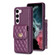 Samsung Galaxy S23 5G Vertical Metal Buckle Wallet Rhombic Leather Phone Case - Dark Purple
