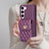 Samsung Galaxy S23 5G Vertical Metal Buckle Wallet Rhombic Leather Phone Case - Dark Purple
