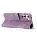 Samsung Galaxy S23 5G Skin Feel Stripe Pattern Leather Phone Case with Lanyard - Purple