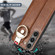 Samsung Galaxy S23 5G Wristband Leather Back Phone Case - Brown Samsung Galaxy S23 5G Wristband Leather Back Phone Case - Brown