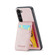 Samsung Galaxy S23 5G Fierre Shann Crazy Horse Card Holder Back Cover PU Phone Case - Pink