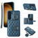 Samsung Galaxy S23 5G Horizontal Card Bag Ring Holder Phone Case with Dual Lanyard - Dark Green