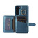 Samsung Galaxy S23 5G Horizontal Card Bag Ring Holder Phone Case with Dual Lanyard - Dark Green