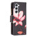 Samsung Galaxy S23 5G Colored Drawing Pattern Zipper Leather Phone Case - Lotus