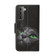 Samsung Galaxy S23 5G Colored Drawing Pattern Leather Phone Case - Black Cat
