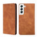 Samsung Galaxy S23 5G Skin Feel Magnetic Horizontal Flip Leather Phone Case - Light Brown
