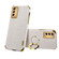 Samsung Galaxy S23 5G 6D Electroplating Crocodile Texture Phone Case With Holder - White