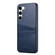 Samsung Galaxy S23 5G Suteni Calf Texture Back Cover Phone Case with Card Slots - Blue