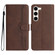 Samsung Galaxy S23 5G Heart Pattern Skin Feel Leather Phone Case - Brown