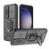 Samsung Galaxy S23 5G Sliding Camshield TPU + PC Shockproof Phone Case with Holder - Black