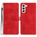 Samsung Galaxy S23 5G Flower Butterfly Embossing Pattern Leather Phone Case - Red