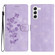 Samsung Galaxy S23 5G Flower Butterfly Embossing Pattern Leather Phone Case - Purple