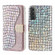 Samsung Galaxy S23 5G Laser Glitter Powder Crocodile Texture Leather Phone Case - Silver