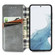 Samsung Galaxy S23 5G Cubic Grid Pressed Magnetic Leather Phone Case - Gray