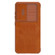 Samsung Galaxy S23 5G NILLKIN QIN Series Pro Sliding Camera Cover Design Leather Phone Case - Brown
