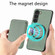Samsung Galaxy S23 5G Carbon Fiber Leather Card Magsafe Case - Green