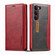 Samsung Galaxy S23 5G LC.IMEEKE LC-001 Color Matching Frosted Leather Phone Case - Red