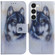 Samsung Galaxy S23 5G Coloured Drawing Flip Leather Phone Case - White Wolf