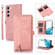 Samsung Galaxy S23 5G Zipper Card Slot Buckle Wallet Leather Phone Case - Pink
