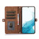 Samsung Galaxy S23 5G Zipper Card Slot Buckle Wallet Leather Phone Case - Brown