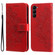 Samsung Galaxy S23 5G 7-petal Flowers Embossing Leather Phone Case - Red