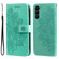 Samsung Galaxy S23 5G 7-petal Flowers Embossing Leather Phone Case - Green