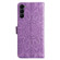 Samsung Galaxy S23 5G Embossed Sunflower Leather Phone Case - Purple