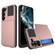 Samsung Galaxy S23 5G Multifunction Armor Slide Card Slot Phone Case - Rose Gold