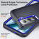 Samsung Galaxy S23 5G 3 in 1 Rugged Holder Phone Case - Dark Blue+Sapphire Blue