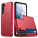 Samsung Galaxy S23 5G Shockproof Armor Phone Case with Card Slot - Red