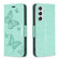 Samsung Galaxy S23 5 Embossing Two Butterflies Pattern Leather Case - Green