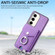 Samsung Galaxy S23 5G Electroplating Skin-feel Leather Ring Card Wallet Phone Case - Purple