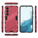 Samsung Galaxy S23 5G Punk Armor 2 in 1 PC + TPU Shockproof Phone Case with Invisible Holder - Light Red