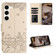 Samsung Galaxy S23 Cat Embossing Pattern Leather Phone Case with Lanyard - Beige