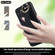 Samsung Galaxy S23 Non-slip Full Coverage Ring PU Phone Case with Wristband - Black
