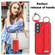 Samsung Galaxy S23 Non-slip Full Coverage Ring PU Phone Case with Wristband - Red