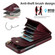 Samsung Galaxy S23 5G Rhombic Texture Card Bag Phone Case with Long Lanyard - Wine Red