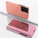 Samsung Galaxy S23 Ultra 5G Plated Mirror Leather Phone Case with Holder - Rose Gold