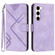 Samsung Galaxy S23 5G Line Pattern Skin Feel Leather Phone Case - Light Purple