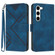 Samsung Galaxy S23 5G Line Pattern Skin Feel Leather Phone Case - Royal Blue