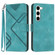 Samsung Galaxy S23 5G Line Pattern Skin Feel Leather Phone Case - Light Blue