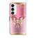 Samsung Galaxy S23 Crystal 3D Shockproof Protective Leather Phone Case - Pink Bottom Butterfly