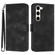 Samsung Galaxy S23 5G Line Pattern Skin Feel Leather Phone Case - Black