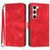 Samsung Galaxy S23 5G Line Pattern Skin Feel Leather Phone Case - Red