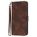 Samsung Galaxy S23 5G Line Pattern Skin Feel Leather Phone Case - Coffee