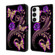 Samsung Galaxy S23 Crystal 3D Shockproof Protective Leather Phone Case - Purple Flower Butterfly