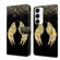 Samsung Galaxy S23 Crystal 3D Shockproof Protective Leather Phone Case - Golden Wings