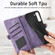 Samsung Galaxy S23 5G Geometric Zipper Wallet Side Buckle Leather Phone Case - Purple