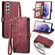 Samsung Galaxy S23 5G Geometric Zipper Wallet Side Buckle Leather Phone Case - Red