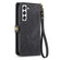 Samsung Galaxy S23 5G Geometric Zipper Wallet Side Buckle Leather Phone Case - Black